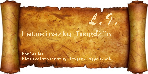 Latosinszky Imogén névjegykártya